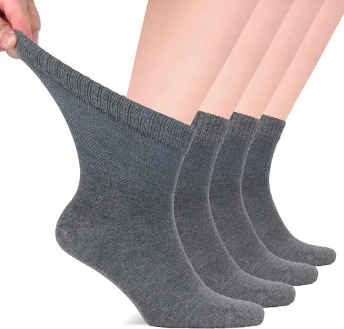 Vista 11 de Hugh Ugoli - Calcetines diabéticos para hombres, calcetines sueltos de tobillo, rayón derivado del bambú, extra anchos, delgados, punta sin