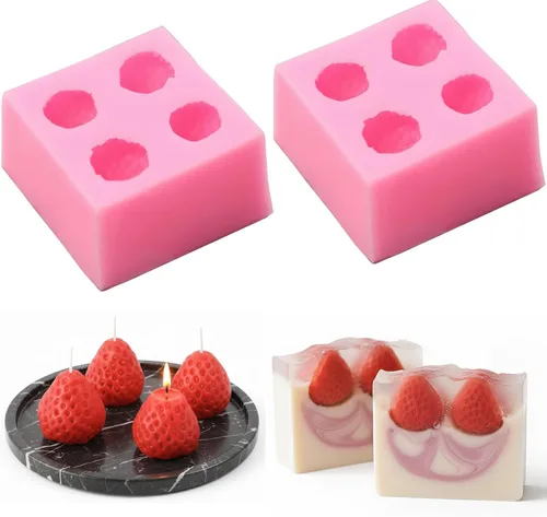 Molde de silicona 3D de tamaño completo para fresa, molde grande de fresa para fondant, pasta de goma, decoración de pasteles, chocolate, dulces,