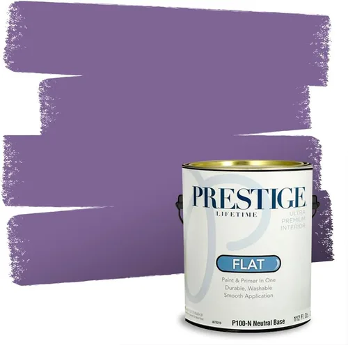 Vista 12 de PRESTIGE Pinturas de pintura interior e imprimación en uno, 1 galón, plano, combinación comparable de Sherwin Williams* Kimono Violet*