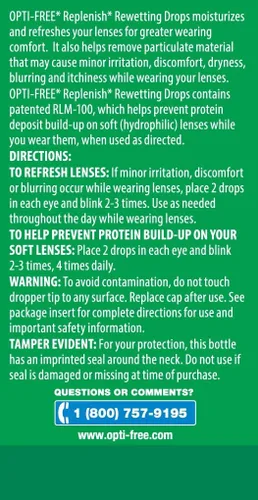 Vista 3 de Opti-Free Reponer gotas de rehumedecimiento, 0.33 onzas líquidas