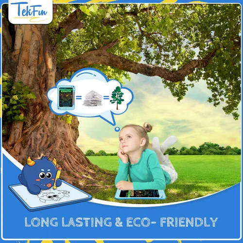 Vista 6 de TEKFUN Regalos de juguetes para niños pequeños – Tableta de escritura LCD de 8.5 pulgadas tableta de garabatos para niños con calcomanías, tableta