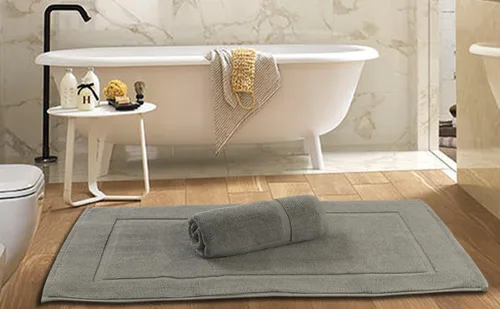 Vista 3 de Bliss Casa Juego de 2 tapetes de baño de 100 % algodón hilado en anillo de alta calidad, súper suaves y absorbentes, de lujo, para hotel, spa, ducha