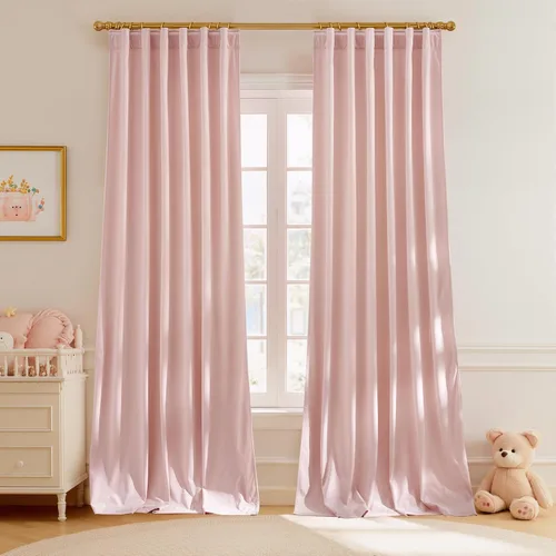 Vista 24 de StangH Cortinas de Terciopelo 42x84 pulgadas Beige Camello Oscurecedoras Resistentes al Calor Cobertura de Ventana Aplastadas Decoración del Hogar