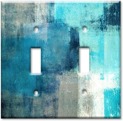Vista 10 de Art Plates - Placa de interruptor basculante de una sola banda - Placa de pared decorativa GFCI de metal decorativo de 1 banda - Arte abstracto