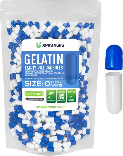 Vista 51 de XPRS Nutra Size 0 Empty Capsules - 100 Count Empty Gelatin Capsules - Pills DIY Capsule Filling - Pure Bovine Pill Gel Caps for Do-It-Yourself