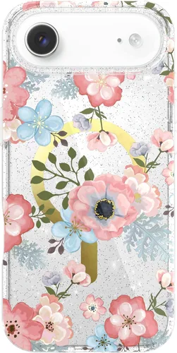 Vista 107 de LONLI Hue - para iPhone 15 Pro [Compatible con Magsafe] - Funda de teléfono floral dorada - [Amortiguador de 360° absorbente de impactos] - Funda