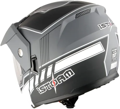 Vista 8 de 1Storm Nuevo Casco Modular de Cara Completa para Motocicleta con Doble Visera Abatible: HJK910 DSPORT Race White