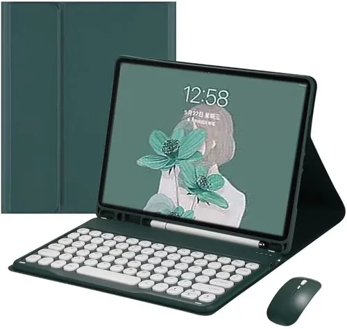 Vista 20 de AnMengXinLing Funda para teclado con combo de ratón para Galaxy Tab S6 Lite de 10.4 pulgadas 2024/2022/2020, teclas redondas, teclado magnético