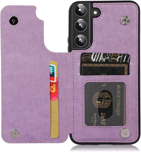 Vista 20 de UEEBAI Funda para Samsung Galaxy A13 5G/A04s, Funda de cuero PU de lujo con [dos cierres magnéticos] [ranuras para tarjetas] Función de atril