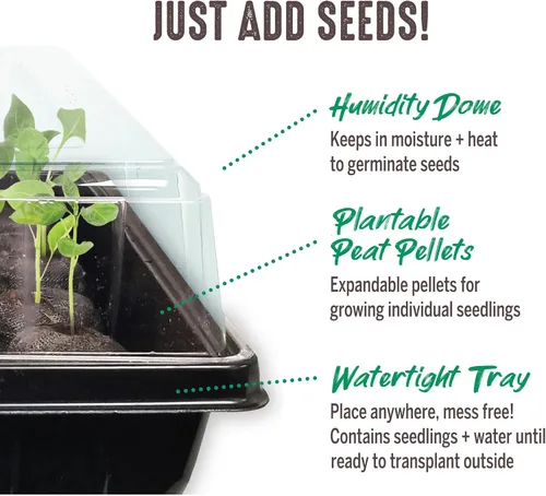 Vista 7 de Jiffy Kit de bandeja de inicio de semillas, autorriego, alta tasa de germinación, bandeja de plántulas, paquete de 2, turba/plástico