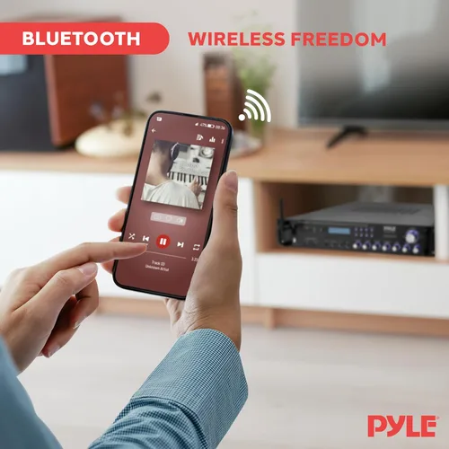 Vista 3 de PYLE Receptor de preamplificador Bluetooth multicanal 2000 vatios audio para el hogar altavoz estéreo receptor estéreo con radio, USB, auriculares