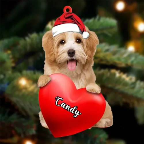Vista 54 de Amantes de los perros de Navidad, corazón de perro de Navidad disponible para muchos perros Malamute de Alaska, adorno de Navidad, adorno
