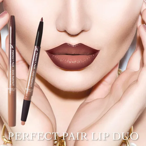 Vista 7 de Absolute New York ALD01 Perfect Pair Lip Duo - Labios más completos y más fuertes, sombra más profunda para contornear labios, lápiz labial satinado