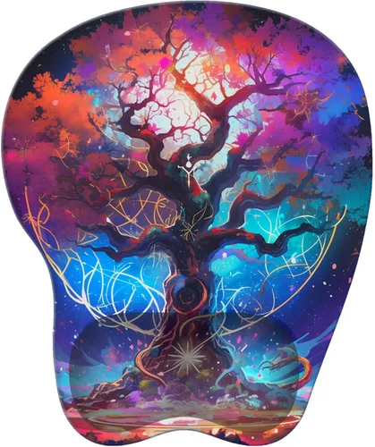 Vista 23 de Alfombrilla de mouse con soporte para muñeca, base de goma antideslizante, reposamuñecas, alfombrilla para mouse de 8.75 x 7.5 pulgadas, alfombrilla