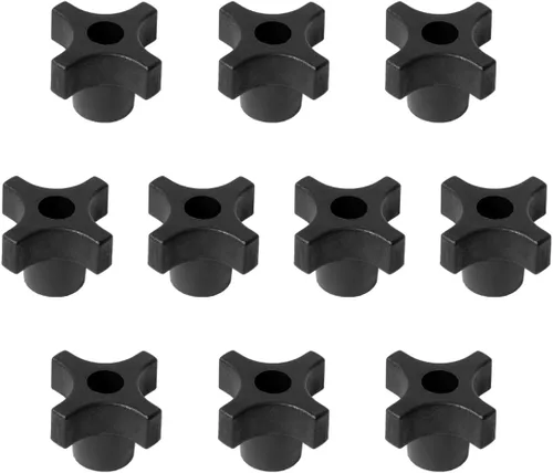 Vista 14 de POWERTEC Paquete de 10 perillas de 4 puntos de 5/16 pulgadas con perno roscado de 1 pulgada, perillas de tornillo de pulgar con pernos