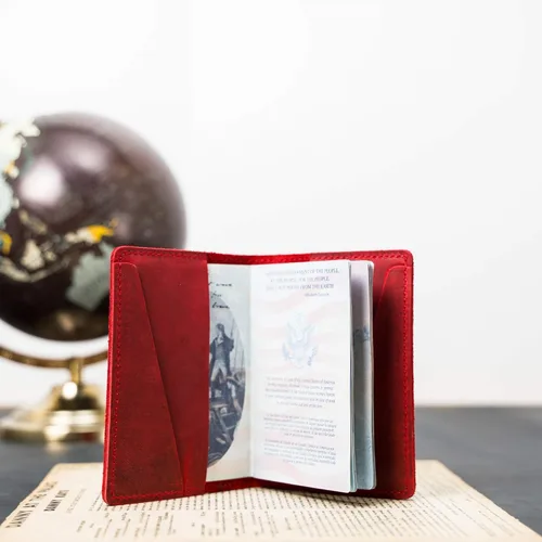 Vista 3 de PEGAI Personalized Leather Passport Holder Cover Wallet Travel Essentials 100% Soft Touch Rustic Travel Wallet Case, International Travel Must