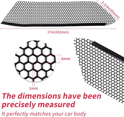 Vista 4 de AggAuto Malla de ventilación para automóvil compatible con Chevy Corvette C8 2020-2023, 2 piezas de aleación de aluminio con agujero de panal