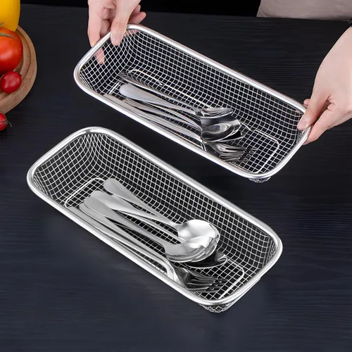 Vista 9 de Escurridor de platos, cesta de drenaje de cocina de acero inoxidable, estante compacto para secar utensilios de lavavajillas, accesorio para colgar
