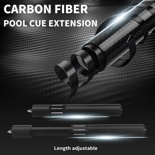 Vista 2 de Kmise Professional Pool Cue Stick, 18 19 20oz Canadian Maple Cue Sticks, Low Deflection Shaft with Telescopic Carbon Fiber Extension Cue, Flame