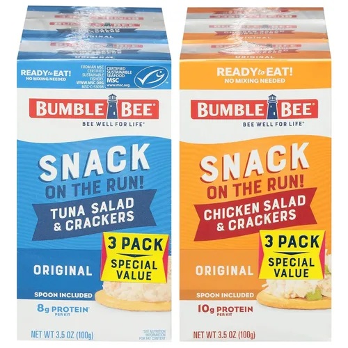 Vista 20 de Bumble Bee Snack on the Run BBQ - Kit de ensalada de pollo con galletas, 3.5 onzas, lista para comer, cuchara incluida, aperitivo de proteína