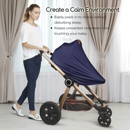 Vista 4 de Funda de lactancia y poncho de lactancia para bebé, cubierta de lactancia materna multiusos para toldo de asiento de automóvil, funda de asiento