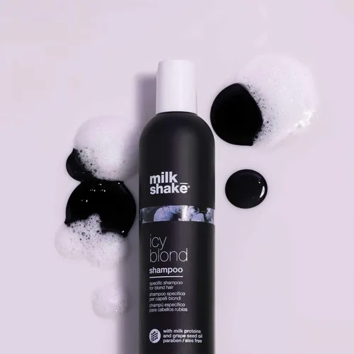 Vista 5 de milk_shake Icy Blond Shampoo - Pigmento negro para cabello muy ligero y platino Fl Oz