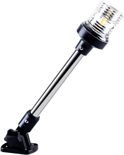 Vista 11 de Luz LED blanca plegable para popa de lancha, anclaje, para pontón y lancha de pesca (6 pulgadas)