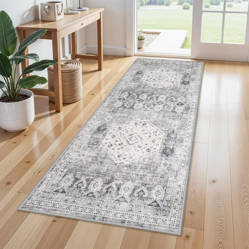 Vista 47 de Alfombra de Pasillo Lavable - Alfombras de Cocina de 2'6"x12' con Respaldo Antideslizante, Alfombras de Casa de Campo para Interiores para Sala