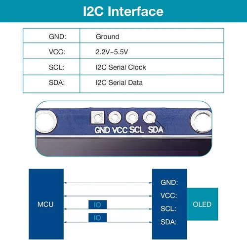Vista 6 de Frienda Módulo de pantalla OLED I2C Controlador de pantalla OLED IIC I2C Tabellone Seriale con pantalla Auto-Luminoso Compatible con Blanco