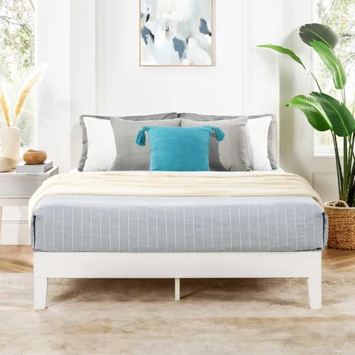 Vista 12 de Mellow Naturalista Classic - Cama de plataforma de madera maciza de 12 pulgadas con listones de madera, no necesita somier, fácil montaje