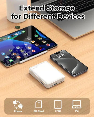 Vista 5 de NEWQ Disco duro para teléfono y computadora: dispositivo de almacenamiento flash USB Memory Stick para iPhone, iPad, MacBook compatible con Apple