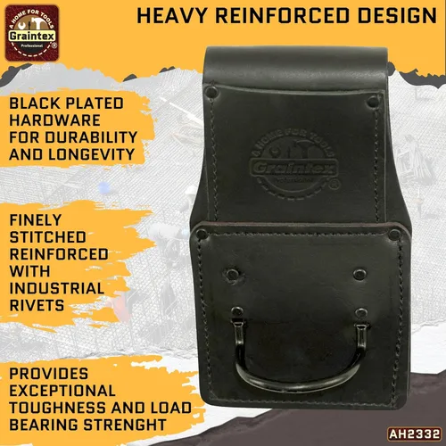 Vista 7 de Graintex Hammer Holder Ambassador Series Color Top Grain Leather, Hammer Loop, Leather Tool Holster, Construction Workers, Electricians, Framers