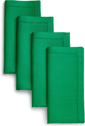 Vista 23 de D'Moksha Homes - Servilletas de tela - 20 x 20 pulgadas - Color natural - Juego de 4 servilletas de lino 100 % puro con vainica, lavables