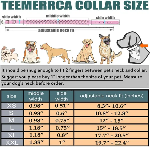 Vista 6 de Teemerryca - Collares para perro, ajustables, de piel de microfibra con púas punzantes y una pelota chillona de regalo, para mascotas pequeñas