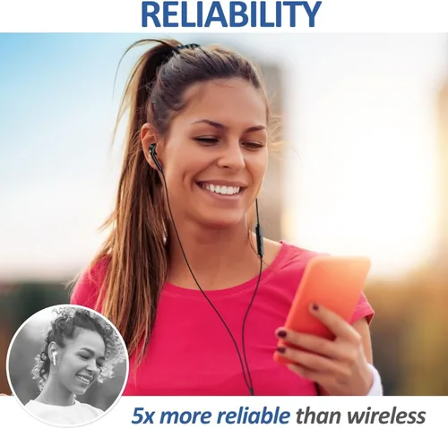 Vista 5 de LUDOS Zenith Wired Earbuds in-Ear Headphones, 5 Year Warranty, Earphones with Microphone, Corded for 3.5mm Jack Ear Buds for iPhone, Samsung