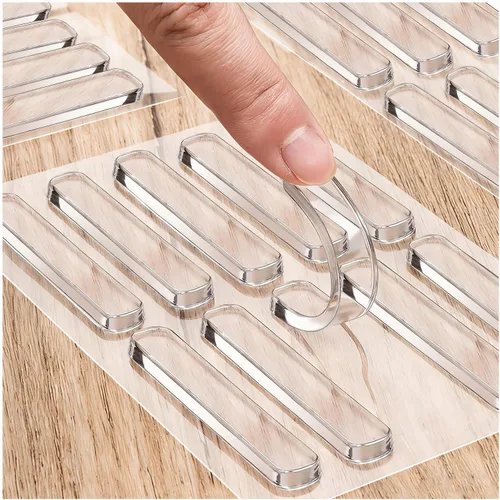 Parachoques para puerta de gabinete, 40 unidades de parachoques de goma autoadhesivos, rayas de vidrio, almohadillas antideslizantes para gabinete,