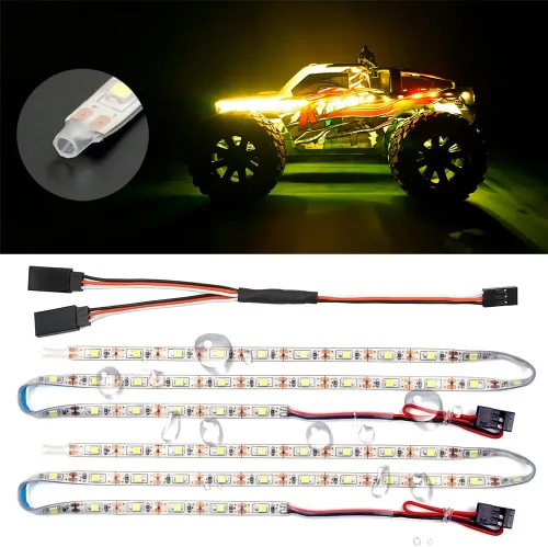 Vista 7 de Tiras de luz LED impermeables para autos RC, camiones, aviones, barcos, drones, ala fija, modelo de ala AR, luz de resplandor inferior (blanco)