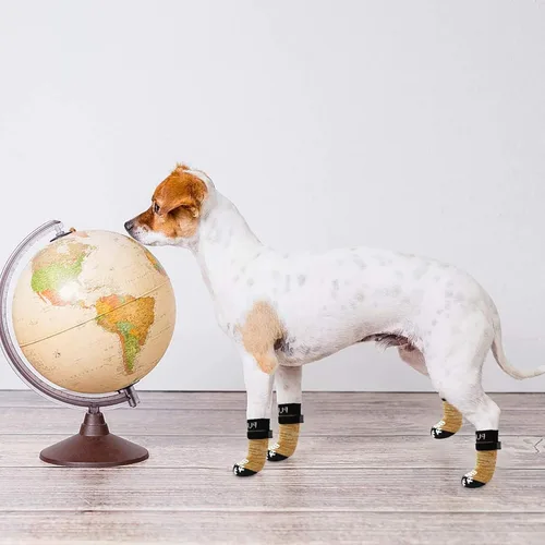 Vista 8 de PUPTECK Calcetines antideslizantes para perros con agarres de doble cara para perros pequeños, medianos y grandes, suelos de madera dura que evitan
