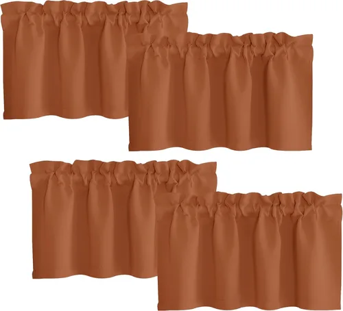 Vista 48 de NICETOWN Cenefa de cocina para ventanas, cortina corta con bolsillo para barra de estilo campestre con aislamiento térmico para sala de estar