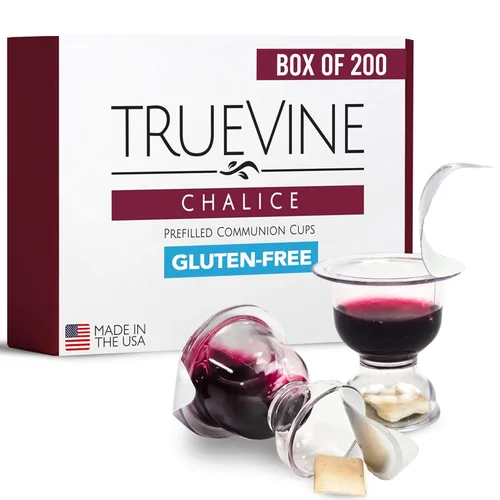 Vista 9 de TrueVine - Juego de tazas de comunión y obleas precargadas sin gluten, pan y jugo sin gluten, comunión fácil de abrir (100 unidades (paquete de 1))