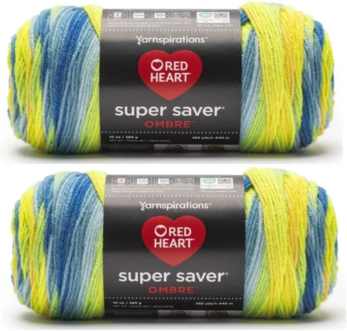 Vista 39 de Red Heart Hilo Super Saver, paquete de 3, tonos verdes, 3