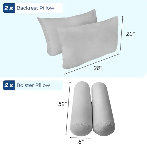 Vista 8 de Prolinemax Style1 - Cojín de almohada de tamaño completo y respaldo de almohada de relleno de fibra de poliéster SOLAMENTE