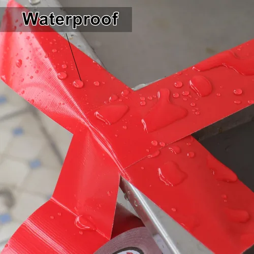 Vista 4 de Cinta adhesiva roja de 3 pulgadas, cinta adhesiva resistente de color rojo de 3 pulgadas x 60 yardas, 9 mil de grosor, grado industrial