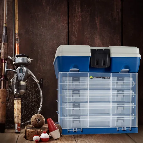 Vista 4 de Wakeman - Organizador de caja de aparejos de plástico duradero y suministros para manualidades