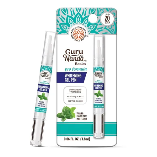 Vista 4 de GuruNanda Paquete de cuidado bucal de viaje: enjuague bucal con aceite de coco (3 oz) con 7 aceites esenciales, lápiz blanqueador de dientes