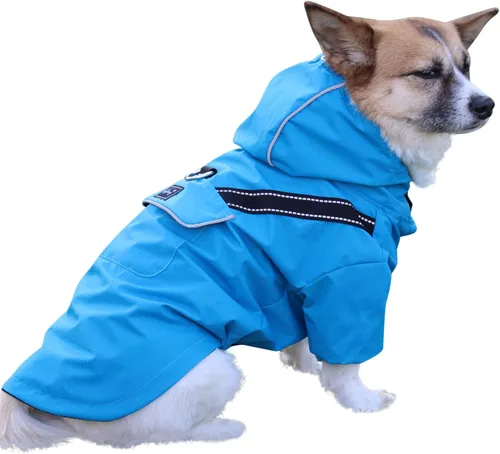 Vista 13 de Impermeable prémium para perro con capucha para perros extra pequeños, chaqueta impermeable para deportes al aire libre, impermeable para cachorros