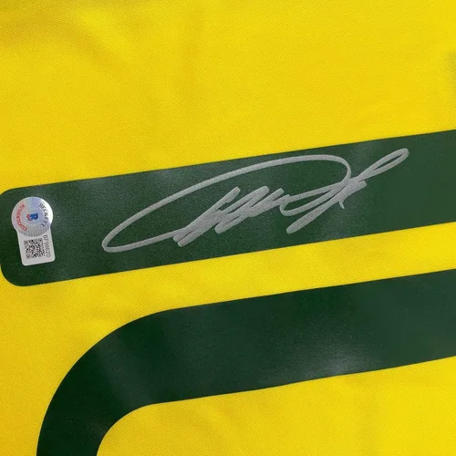 Vista 3 de Autographed/Signed Ricardo Kaka Brazil Yellow Soccer Futbol Jersey Beckett BAS COA