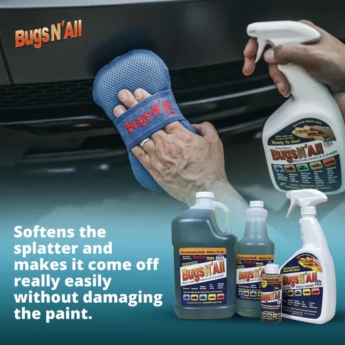 Vista 7 de Bugs N' All Limpiador y Desengrasante Multiusos para Coche - Concentrado Removedor de Insectos y Alquitrán de 1 Galón - Limpiador Exterior Seguro