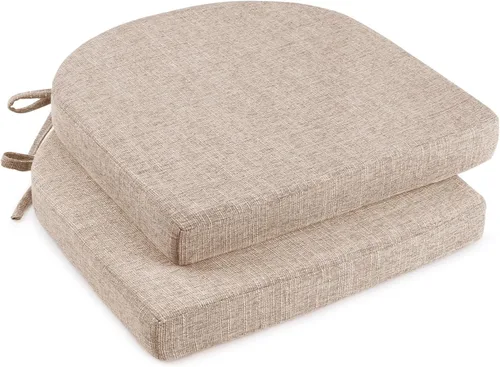 Vista 14 de downluxe Cojines para sillas de interior para sillas de comedor, almohadillas de espuma texturizada suaves y cómodas para sillas de cocina con lazos