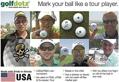 Vista 8 de Golfdotz Colección Tropical Marcadores de pelotas de golf Accesorios de golf Personalizadores de pelotas de golf 18-32